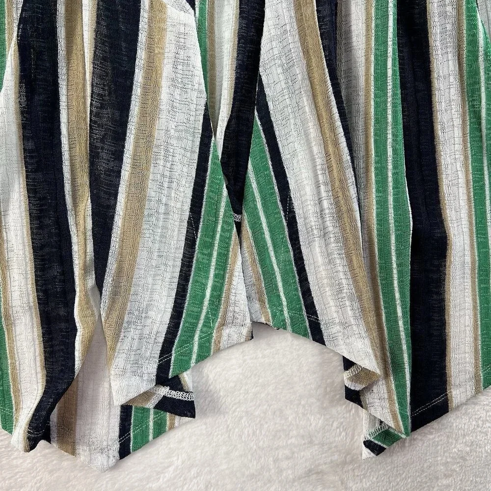 Chico's Travelers‎ 3 US XL Open Front Knit Draped Striped Lightweight Slinky